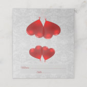 Carte De Placement Carte de lieu de réception des ballons Red Heart (Extérieur déplié)