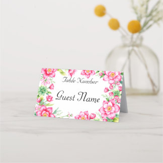 Carte De Placement Carte de lieu pliée en rose