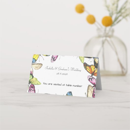 Carte De Placement Carte de lieu - Simple conception papillon (Devant)