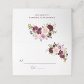 Carte De Placement carte de mariage à fleurs de prune peinte (Extérieur déplié)