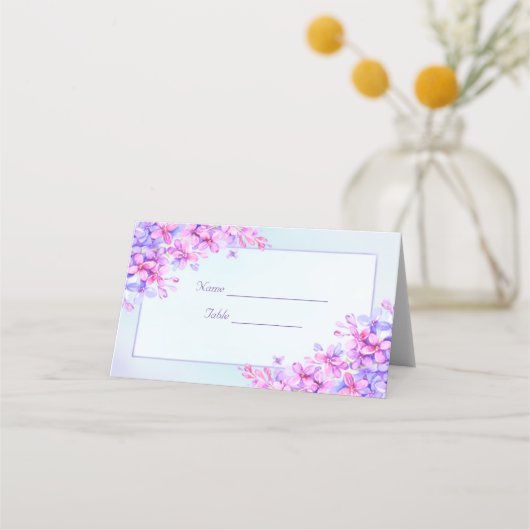 Carte De Placement Carte de Mariage Aquarelle violet Lilac (Devant)