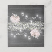 Carte De Placement Carte de Mariage Chalkboard Pink Heart Leaf Tree (Extérieur déplié)