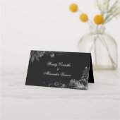 Carte De Placement Carte de Mariage classique gothique noir plié (Dos)