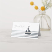 Carte De Placement Carte de mariage côtier nautique (Dos)