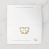 Carte De Placement Carte de mariage de coeur décoratif or (Extérieur déplié)
