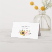 Carte De Placement Carte de Mariage de fleurs blanches rose (Dos)