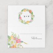 Carte De Placement Carte de Mariage de la tulipe rose Aquarelle (Extérieur déplié)