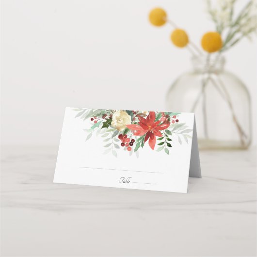 Carte De Placement Carte de Mariage de Noël pliée (Devant)