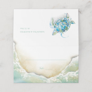 Carte De Placement Carte de Mariage de plage Watercolor Beach Coastal