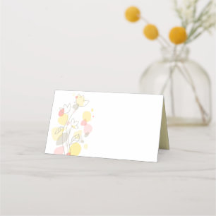 Carte De Placement Carte de mariage des fleurs de confetti moderne