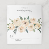 Carte De Placement Carte de Mariage Floral Beige Blanc (Extérieur déplié)