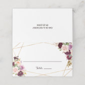 Carte De Placement Carte de Mariage Floral Gold Geometrique Bourgogne (Extérieur déplié)