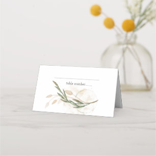 Carte De Placement Carte de Mariage Floral Verte Gold Sage