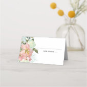 Carte De Placement Carte de Mariage florale Eggshell et Blush (Devant)