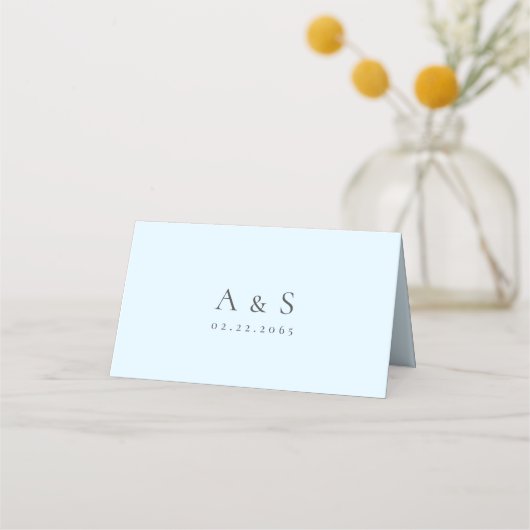 Carte De Placement Carte de Mariage Icy Blue moderne pliée (Dos)