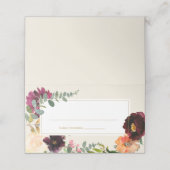 Carte De Placement Carte de Mariage romantique Bourgogne Florale (Extérieur déplié)