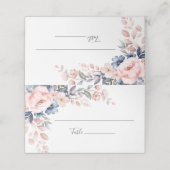 Carte De Placement Carte de Mariage rose floral (Extérieur déplié)