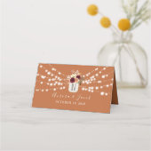 Carte De Placement Carte de Mariage Rustique Floral Brûlé orange (Dos)