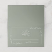 Carte De Placement Carte de Mariage Rustique Floral Sage Green (Extérieur déplié)