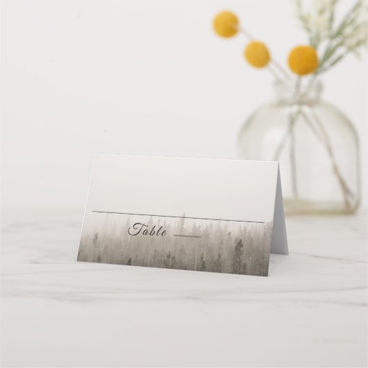 Carte De Placement Carte de Mariage Rustique Forest Misty Paysage (Devant)