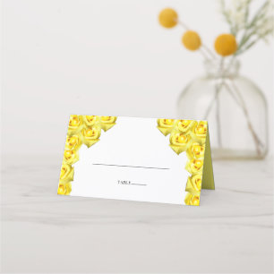 Carte De Placement Carte de Mariage Rustique Roses Jaunes