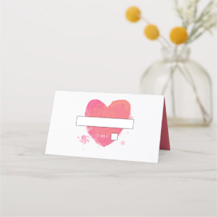 Carte De Placement Carte de Mariage Rustique Watercolor Heart