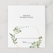 Carte De Placement Carte de Mariage Tropical Green Feuille (Extérieur déplié)