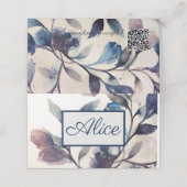 Carte De Placement Carte de nom pliée - Floral feuillage lilas (Extérieur déplié)