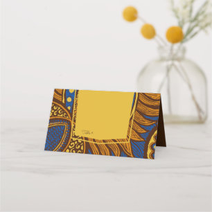 Carte De Placement Carte de place Ankara Blue & Gold Floral Table