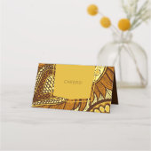 Carte De Placement Carte de place Ankara Jaune or Floral Ankara (Dos)