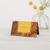 Carte De Placement Carte de place Ankara Red Gold Floral (Dos)
