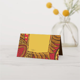 Carte De Placement Carte de place Ankara Red Gold Floral