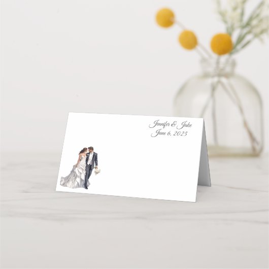 Carte De Placement Carte de place du nom plié du mariage (Devant)