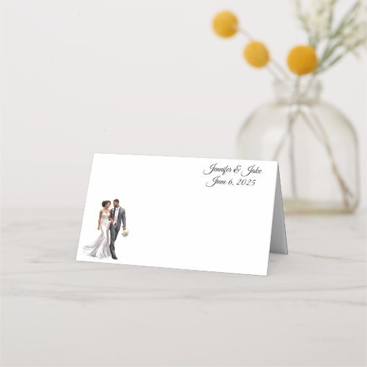 Carte De Placement Carte de place du nom plié du mariage (Devant)