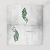 Carte De Placement Carte de place Emerald Green Peacock (Extérieur déplié)