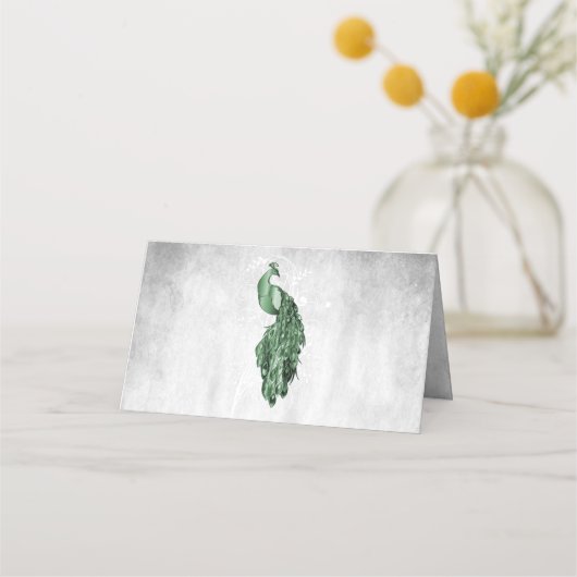 Carte De Placement Carte de place Emerald Green Peacock (Dos)