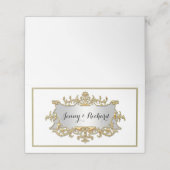 Carte De Placement Carte de place Faux Gold Filigree Frame Escort (Extérieur déplié)