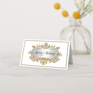 Carte De Placement Carte de place Faux Gold Filigree Frame Escort