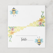 Carte De Placement Carte de place fleurie Bee and honeycomba (Extérieur déplié)