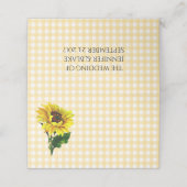 Carte De Placement Carte de place Jaune En vichy Mariage pliée (Extérieur déplié)