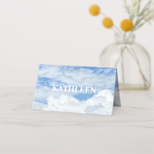 CARTE DE PLACEMENT CARTE DE PLACE PHOTO NUAGE SKY BLUE (Devant)