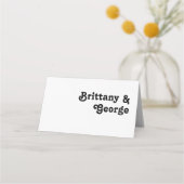 Carte De Placement Carte de place pliée avec lettres rétro moderne (Dos)