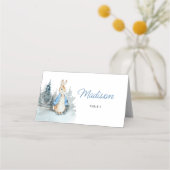 Carte De Placement Carte de place pliée du Baby shower de lapin d'hiv (Devant)