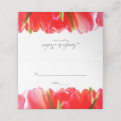 Carte De Placement Carte de place pliée Mariage de Tulipes rouges (Extérieur déplié)