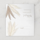 Carte De Placement Carte de place pliée Mariage Pampas automatique (Extérieur déplié)