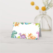 Carte De Placement Carte de place pour fille Dinosaures mignonne (Devant)