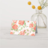 Carte De Placement Carte de place rose à fleurs orange (Dos)