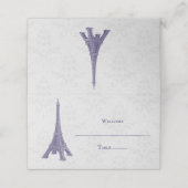 Carte De Placement Carte de place violette Tour Eiffel Damas (Extérieur déplié)