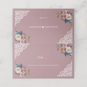 Carte De Placement Carte de place Whimsical Dusty Blue Dusty Rose Fle (Extérieur déplié)