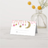 Carte De Placement Carte de remerciements à scintille rose or (Devant)